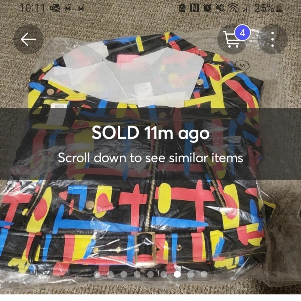 Azalea Wang Jacket Cropped Painted Motto